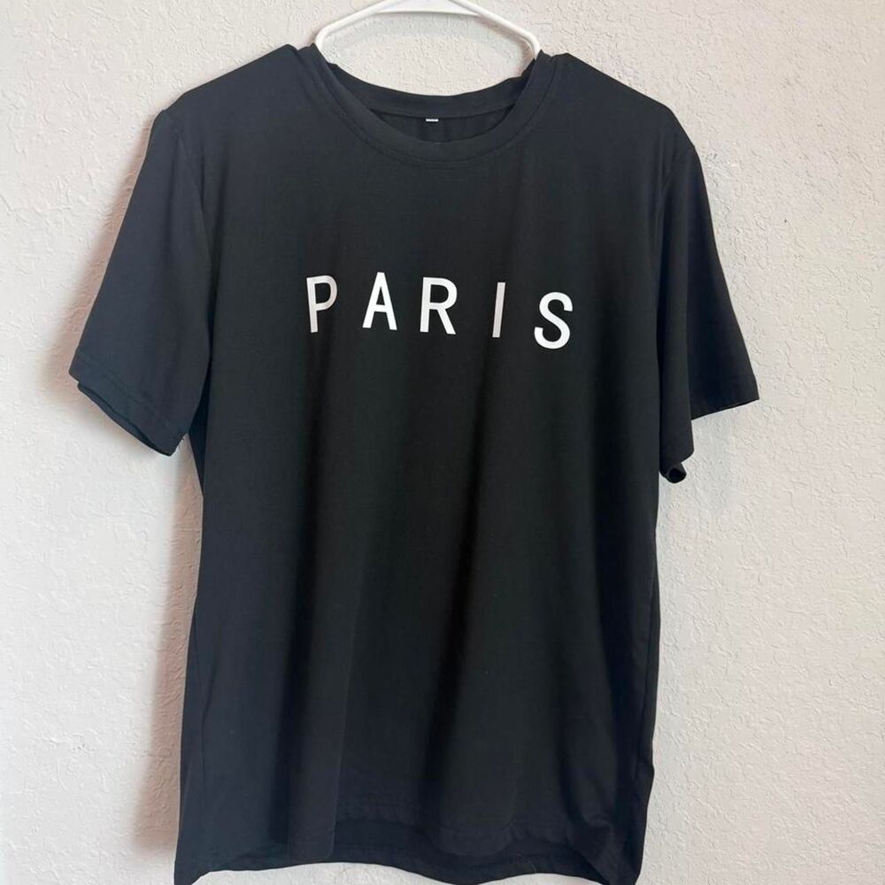 SHEIN Men’s Black Paris Graphic T-Shirt Size Medium Unworn
